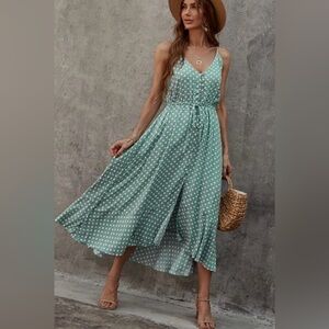 Polka Dot Maxi Dress in Green